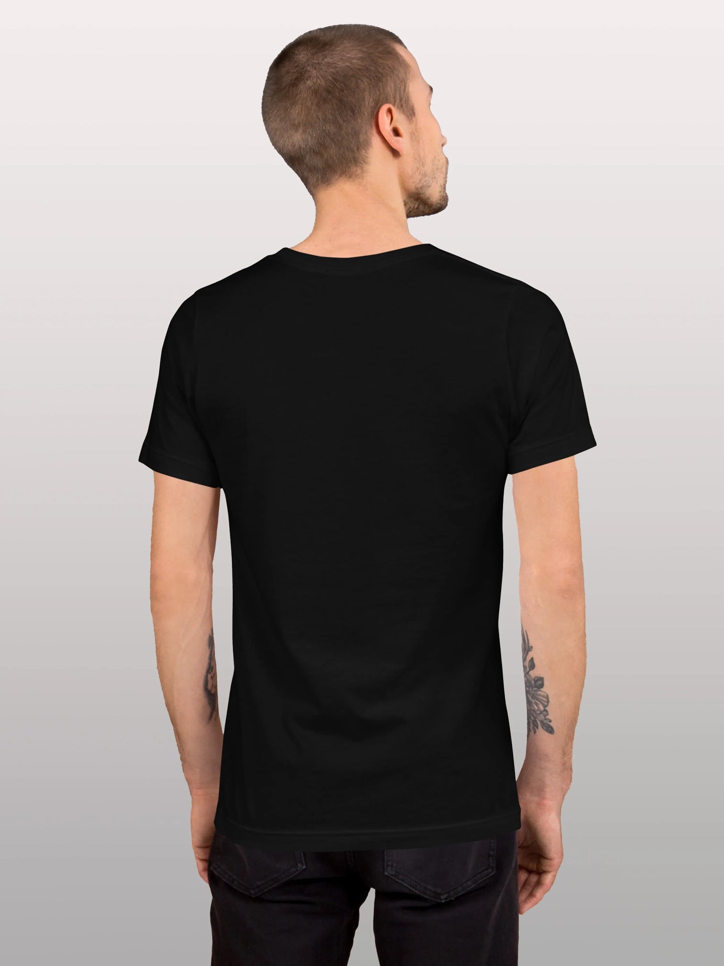 t-shirt unisexe noir en coton avec un imprimé